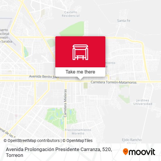 Avenida Prolongación Presidente Carranza, 520 map