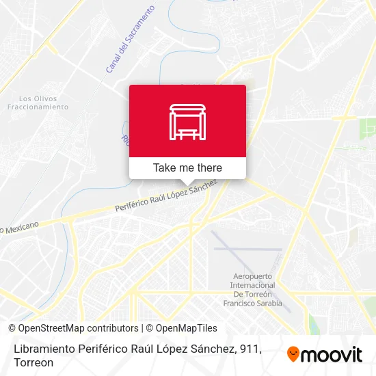 Mapa de Libramiento Periférico Raúl López Sánchez, 911