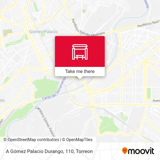 Mapa de A Gómez Palacio Durango, 110