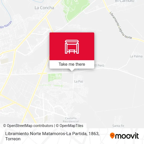 Mapa de Libramiento Norte Matamoros-La Partida, 1863