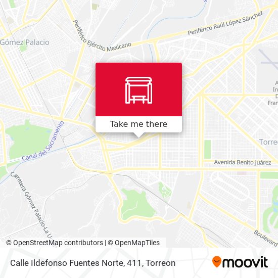 Mapa de Calle Ildefonso Fuentes Norte, 411