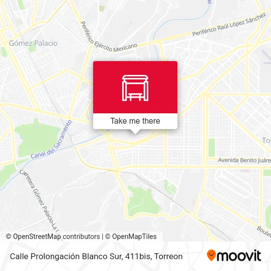 Mapa de Calle Prolongación Blanco Sur, 411bis