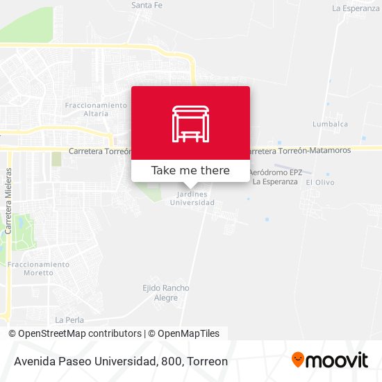 Avenida Paseo Universidad, 800 map