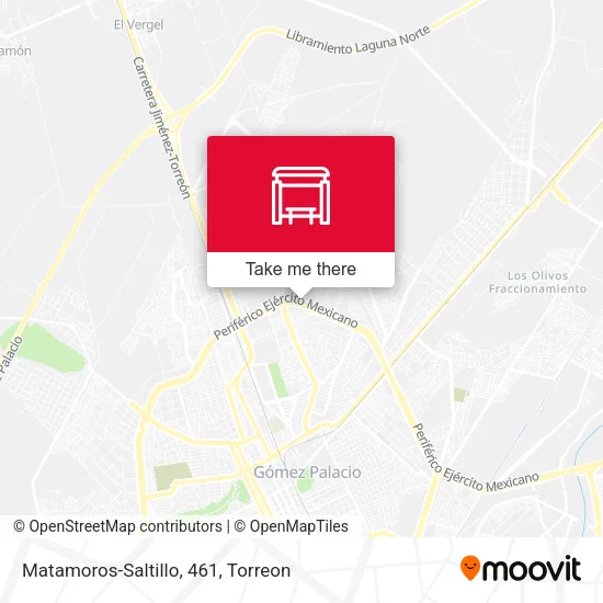Matamoros-Saltillo, 461 map