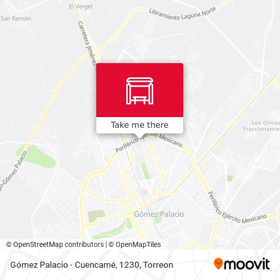 Gómez Palacio - Cuencamé, 1230 map