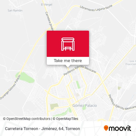 Mapa de Carretera Torreon - Jiménez, 64