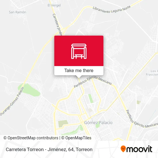 Mapa de Carretera Torreon - Jiménez, 64
