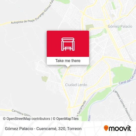 Mapa de Gómez Palacio - Cuencamé, 320