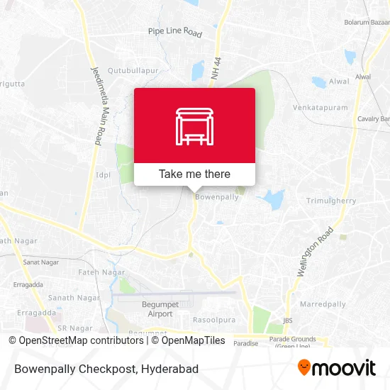 Bowenpally Checkpost map