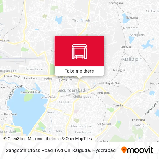 Sangeeth Cross Road Twd Chilkalguda map