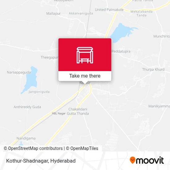 Kothur-Shadnagar map