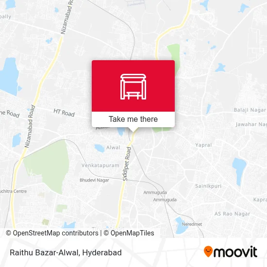 Raithu Bazar-Alwal map