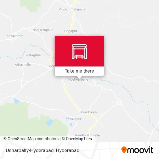 Usharpally-Hyderabad map