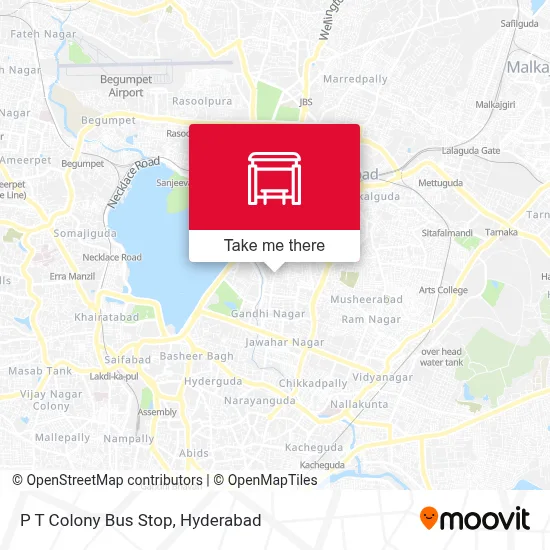 P T Colony Bus Stop map