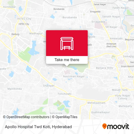 Apollo Hospital Twd Koti map
