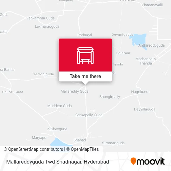 Mallareddyguda Twd Shadnagar map