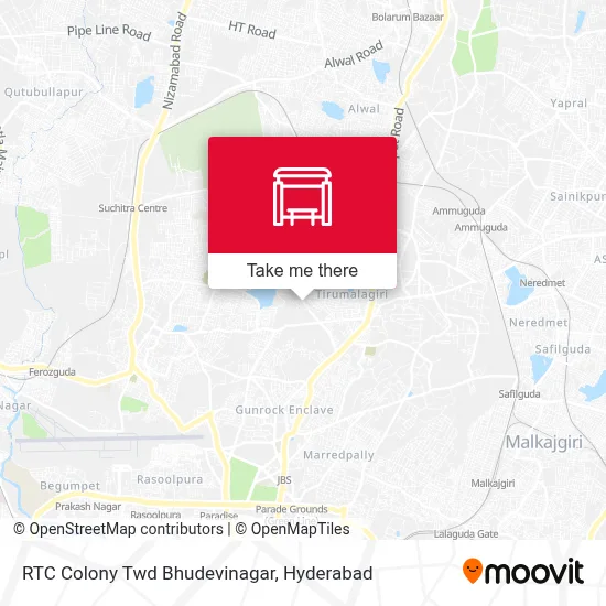RTC Colony Twd Bhudevinagar map
