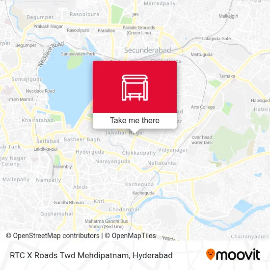 RTC X Roads Twd Mehdipatnam map