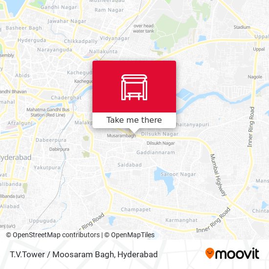 T.V.Tower / Moosaram Bagh map