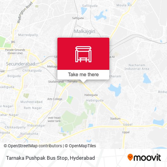Tarnaka Pushpak Bus Stop map