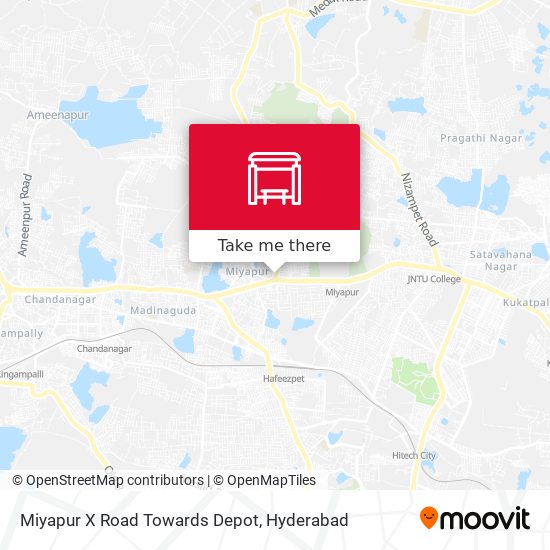 Miyapur X Road Towards Depot map