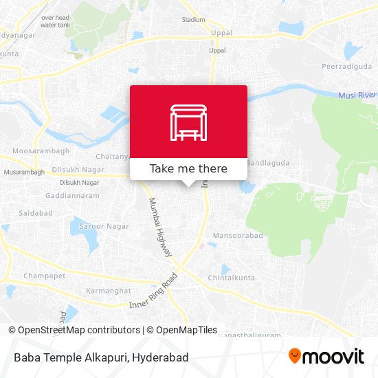 Baba Temple Alkapuri map