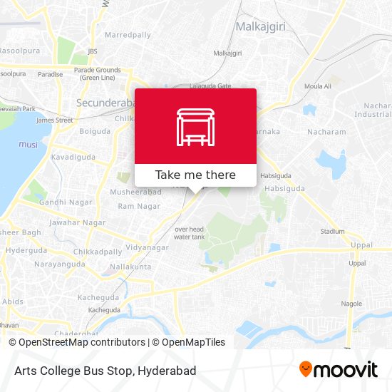 Arts College Bus Stop map