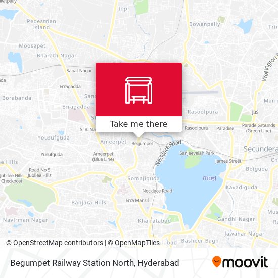 Begumpet Railway Station North map