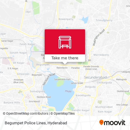 Begumpet Police Lines map