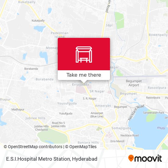E.S.I.Hospital Metro Station map