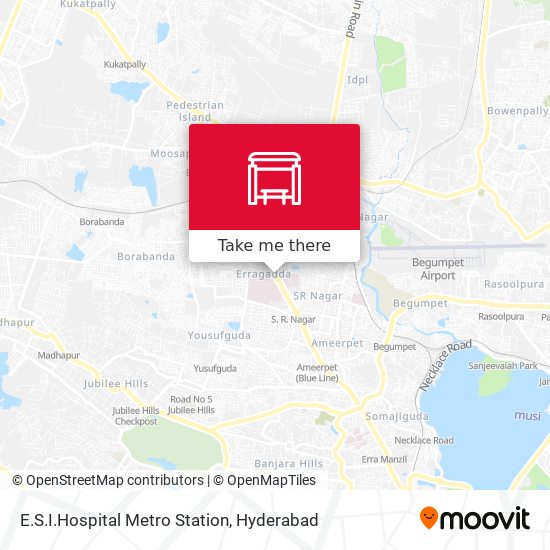 E.S.I.Hospital Metro Station map