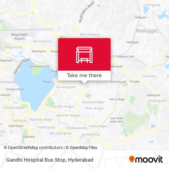 Gandhi Hospital Bus Stop map
