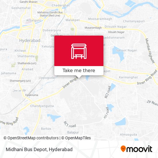 Midhani Bus Depot map