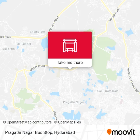 Pragathi Nagar Bus Stop map
