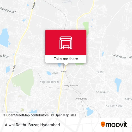 Alwal Raithu Bazar map
