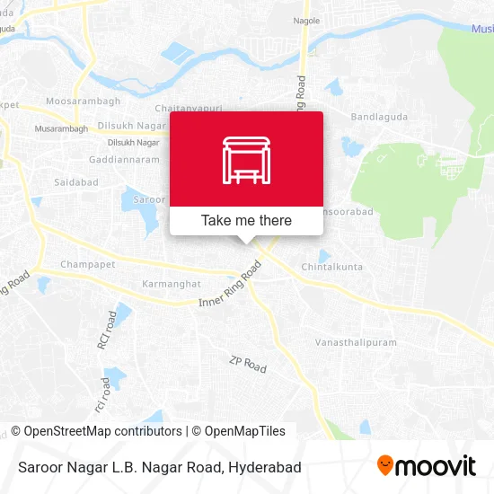 Saroor Nagar L.B. Nagar Road map