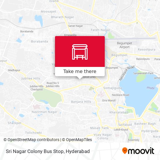 Sri Nagar Colony Bus Stop map