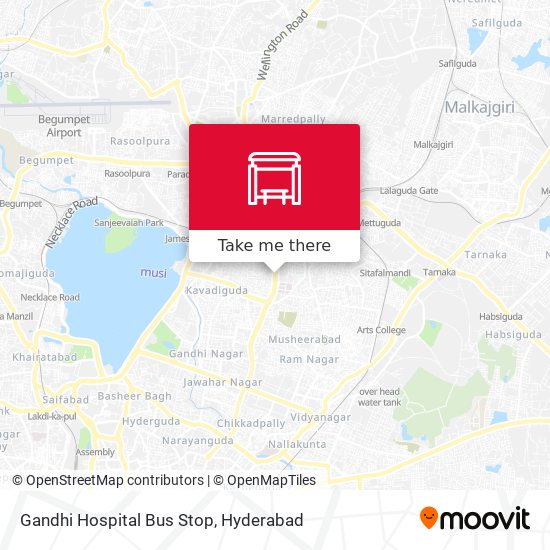 Gandhi Hospital Bus Stop map