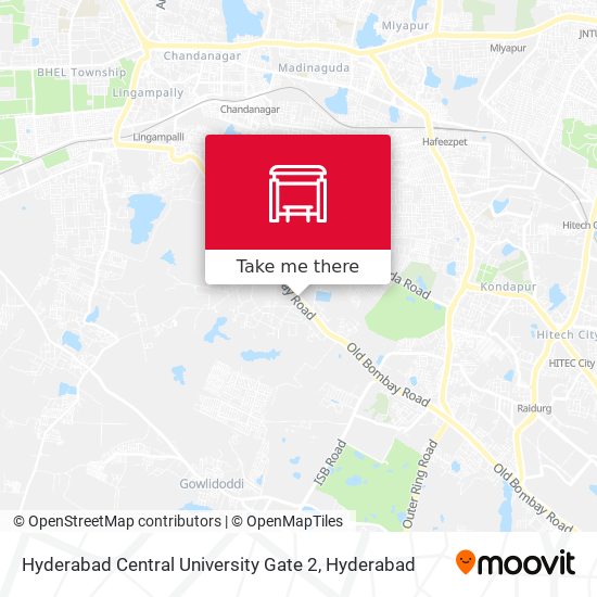 Hyderabad Central University Gate 2 map