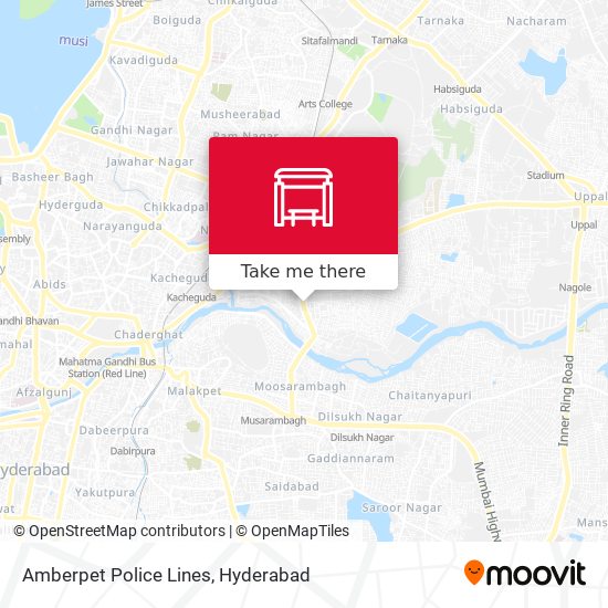 Amberpet Police Lines map