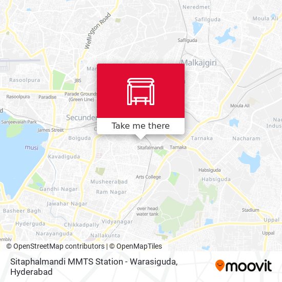 Sitaphalmandi MMTS Station - Warasiguda map