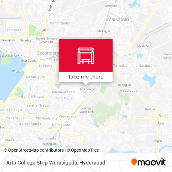 Arts College Stop Warasiguda map
