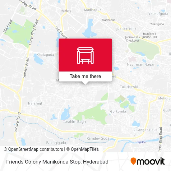 Friends Colony Manikonda Stop map