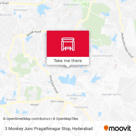 3 Monkey Junc Pragathinagar Stop map