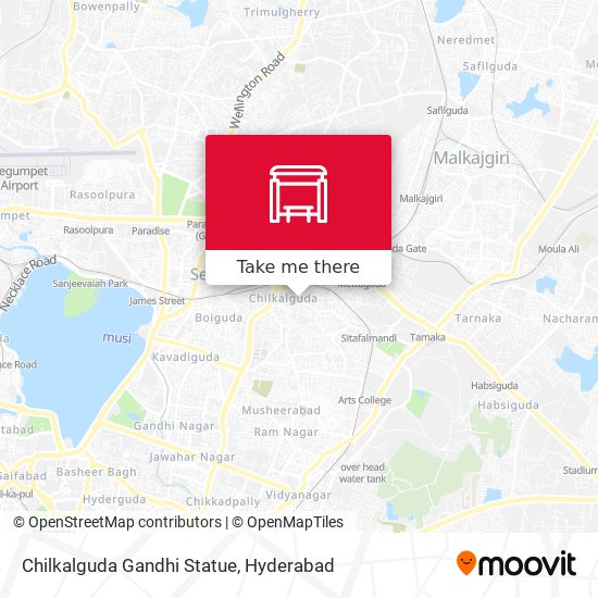 Chilkalguda Gandhi Statue map