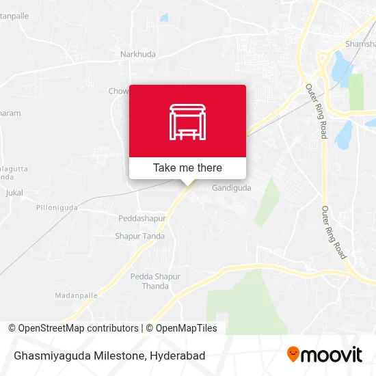Ghasmiyaguda Milestone map