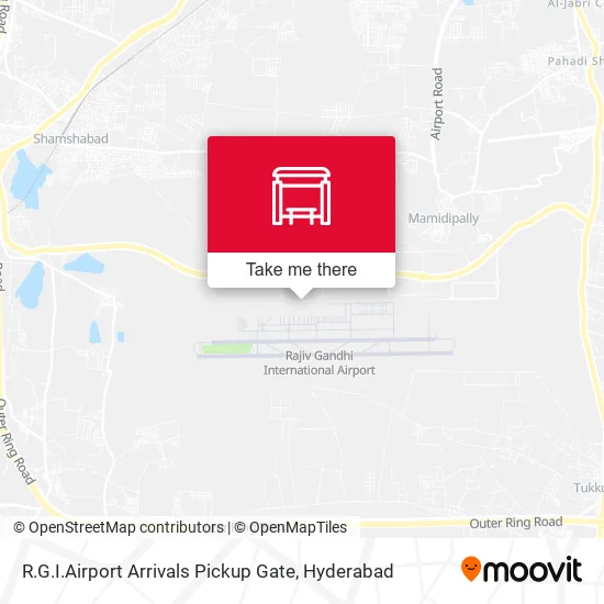 R.G.I.Airport Arrivals Pickup Gate map