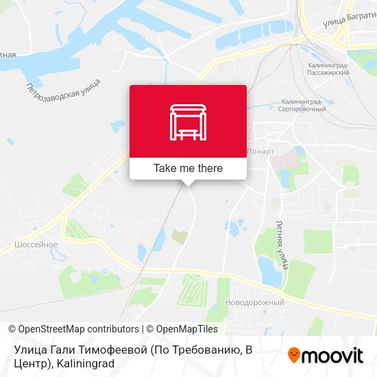 Улица Гали Тимофеевой (По Требованию, В Центр) map