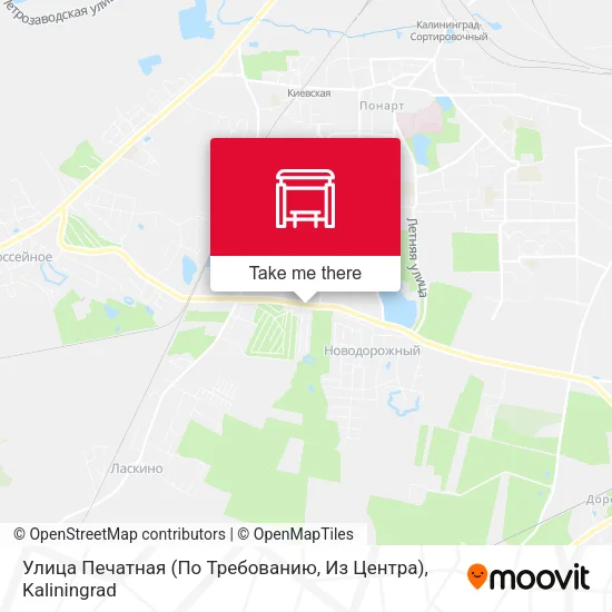 Улица Печатная (По Требованию, Из Центра) map