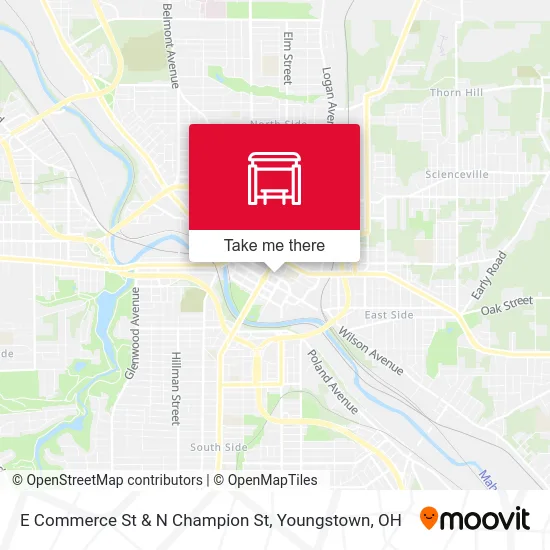 E Commerce St & N Champion St map